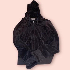 Vintage juicy couture zip up black size medium with lace